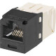 Panduit Mini-Com Cat.6 Network Connector - 100 Pack - 1 x RJ-45 Male - Black - TAA Compliance CJ688TGBL-C