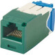 Panduit Mini-Com Cat.6a Network Connector - 100 Pack - 1 x RJ-45 Male - Green - TAA Compliance CJ6X88TGGR-C