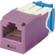 Panduit Mini-Com Cat.6a Network Connector - 100 Pack - 1 x RJ-45 Male - Violet - TAA Compliance CJ6X88TGVL-C