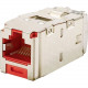 Panduit Network Connector - 1 Pack - 1 x RJ-45 Female - Tin - Red - TAA Compliance CJS688TGRDY