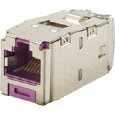 Panduit Mini-Com S/FTP Network Connector - 1 Pack - 1 x RJ-45 Female - Tin - Violet - TAA Compliance CJS6X88TGVLY