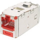 Panduit Mini-Com Network Connector - 1 x RJ-45 Male - Tin - Red - TAA Compliance CJSK6X88TGRD