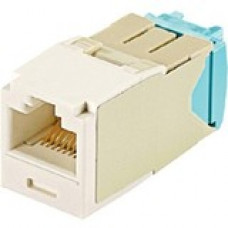 Panduit Mini-Com Network Connector - 1 x RJ-45 Male - Off White - TAA Compliance CJT6X88TGIW