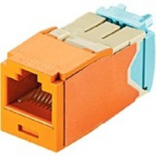 Panduit Mini-Com Network Connector - 1 x RJ-45 Male - Orange - TAA Compliance CJT6X88TGOR