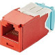 Panduit Mini-Com Network Connector - 1 x RJ-45 Male - Red - TAA Compliance CJT6X88TGRD
