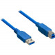 SYBA Multimedia USB 3.0 AM to BM 6 Feet Cable, SuperSpeed 4.8Gbps Data Transfer Rate, Blue Color - 6 ft USB Data Transfer Cable - First End: 1 x Type A Male USB - Second End: 1 x Type B Male USB - Blue CL-CAB20072
