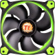 Thermaltake Riing 14 LED Green - 1 x 140 mm - 1 x 51.2 CFM - 28.1 dB(A) Noise - Hydraulic Bearing - 3-pin - Green LED - Rubber - 4.6 Year Life CL-F039-PL14GR-A