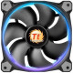 Thermaltake Riing Cooling Fan - 140 mm - 1400 rpm51.2 CFM - Hydraulic Bearing - 4-pin PWM - Red, Blue, White, Green LED - 4.6 Year Life CL-F043-PL14SW-B