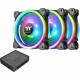 Thermaltake Riing Trio 12 RGB Radiator Fan TT Premium Edition - 3 x 120 mm - 1500 rpm - 3 x 41.1 CFM - 25.2 dB(A) Noise - Hydraulic Bearing - 9-pin USB 2.0 - RGB LED - Rubber - 4.6 Year Life CL-F072-PL12SW-A