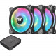 Thermaltake Riing Duo 12 RGB Radiator Fan TT Premium Edition - 3 x 120 mm - 1500 rpm - 3 x 42.5 CFM - 23.9 dB(A) Noise - Hydraulic Bearing - 9-pin USB 2.0 - RGB LED - Rubber - 4.6 Year Life CL-F073-PL12SW-A