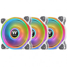 Thermaltake Riing Quad 14 RGB Radiator Fan TT Premium Edition 3 Pack - White - 3 Pack - 60.2 CFM - Hydraulic Bearing - RGB LED - Rubber CL-F101-PL14SW-B