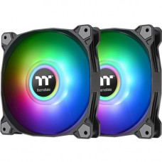 Thermaltake Pure Duo 12 ARGB Sync Radiator Fan (2-Fan Pack)-Black - 2 Pack - 4.72" Maximum Fan Diameter - 422.7 gal/min Maximum Airflow - 28 dB(A) Noise - Hydraulic Bearing - ARGB LED - Rubber - Retail - 4.6 Year Life CL-F115-PL12SW-B