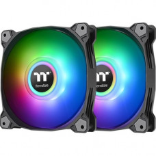 Thermaltake Pure Duo 14 ARGB Sync Radiator Fan (2-Fan Pack)-Black - 2 Pack - 5.51" Maximum Fan Diameter - 615.1 gal/min Maximum Airflow - 33.5 dB(A) Noise - Hydraulic Bearing - ARGB LED - Rubber - Retail - 4.6 Year Life CL-F116-PL14SW-B