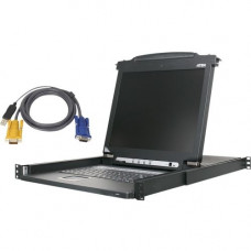 ATEN 8-Port 17in. Single Rail LCD KVM Bundle-TAA Compliant CL1008MUKIT