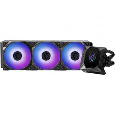 Micro-Star International  MSI MPG Coreliquid K360 - 2.36" Maximum Fan Diameter - 579 gal/min Maximum Airflow - 2500 rpm - 39.9 dB(A) Noise - Dual Ball Bearing - Socket H3 LGA-1150, Socket H4 LGA-1151, Socket H2 LGA-1155, Socket H LGA-1156, Socket LGA