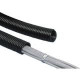 Panduit Corrugated Loom Tubing Solid Wall, .75" (19.1mm) x 100&#39;&#39;, Polyethylene, Black - Black - 1 Pack - Polyethylene - RoHS, TAA Compliance CLTS75F-C