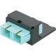 Panduit Fiber Optic Duplex Network Connector - 1 Pack - 2 x SC Male - Aqua, Black - TAA Compliance CMDAQSCZBL