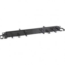 Startech.Com 1U 19" Horizontal Cable Management Panel - Combination Horizontal Finger Ducts and Vertical/ Horizontal D-Ring Hooks - Black - 1 Pack - 1U Rack Height - 19" Panel Width - Steel - TAA Compliant - RoHS, TAA Compliance CMPNL1UC
