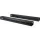 Startech.Com Vertical Cable Organizer with Finger Ducts - Vertical Cable Management Panel - Rack-Mount Cable Raceway - 0U - 6 ft. - Duct Panel - Black - 2 Pack - 20U Rack Height - Steel, Plastic - TAA Compliant CMVER40UF