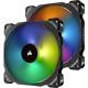 Corsair ML140 PRO RGB Cooling Fan - 2 x 140 mm - 1200 rpm - 2 x 55.4 CFM - 20.4 dB(A) Noise - Magnetic Levitation - 4-pin PWM - RGB LED - Plastic - Retail CO-9050078-WW