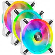 Corsair iCUE QL120 RGB 120mm PWM White Fan - Triple Fan Kit With Lighting Node CORE - 3 Pack - 4.72" Maximum Fan Diameter - 312.7 gal/min Maximum Airflow - 1500 rpm - 26 dB(A) Noise - Hydraulic Bearing - RGB LED - White - 3 pc(s) - Case CO-9050104-WW