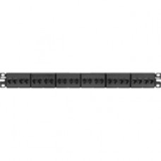 Panduit 24 Port Cat6 Network Patch Panel - 24 x RJ-45 - 24 Port(s) - 24 x RJ-45 - 24 x RJ-11 - 19" Wide - Rack-mountable - TAA Compliance CP24688BL