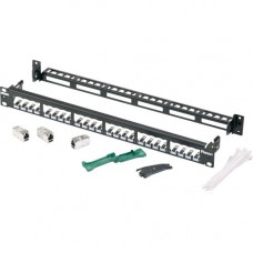 Panduit 24-Port ModularShielded Patch Panel - 24 Port(s) - 24 x RJ-45 - 1U High - Black - 19" Wide - Rack-mountable CP24WSBBK6TGBL