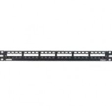 Panduit 24-Port All Metal Modular Patch Panel with Strain Relief Bar, 1 RU - 24 Port(s) - 1U High - Black - 19" Wide - Rack-mountable CP24WSBLY