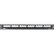 Panduit 24-Port All Metal Modular Patch Panel with Strain Relief Bar, 1 RU - 24 Port(s) - 1U High - Black - 19" Wide - Rack-mountable CP24WSBLY