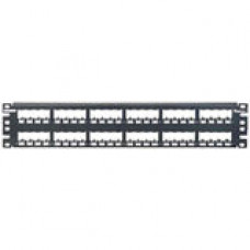 Panduit Mini-Com 48 Port Modular Patch Panel - 48 x RJ-45 - 48 Port(s) - 48 x RJ-45 - 48 x RJ-11 - 19" Wide - Rack-mountable CP48BLY