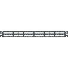 Panduit 48-Port Shielded High-Densitty Modular patch Panel, 1 RU. - 48 Port(s) - 48 x RJ-45 - 1U High - Black - 19" Wide - Rack-mountable - TAA Compliance CP48HDBL