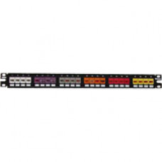 Panduit Mini-Com CPP24FMWBL 24-Port Modular Patch Panel - 24 - 24 Port(s) - 24 x RJ-11 - TAA Compliance CPP24FMWBLY