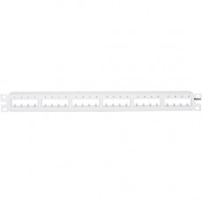 Panduit  PanNet Mini Com 24-port Modular Flush Mount Patch Panel in White, (1RU) - 24 Port(s) - 1U High - White - Rack-mountable, Flush Mount CPP24FMWWH