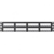 Panduit 48-Port Flush Mount Patch Panel, 6 Pack - 48 Port(s) - 2U High - Black - 19" Wide - Flush Mount - TAA Compliance CPP48FM6BL