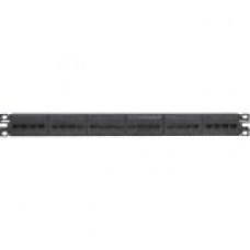 Panduit Mini-Com CPPK6G24WBL Network Patch Panel - 24 Port(s) - 24 x RJ-45 - 1U High - Black - 19" Wide - Rack-mountable - TAA Compliance CPPK6G24WBL