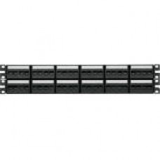 Panduit CPPKL6ATG48WBL Network Patch Panel - 48 Port(s) - 48 x RJ-45 - 2U High - Black - 19" Wide - Rack-mountable - TAA Compliance CPPKL6ATG48WBL