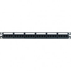 Panduit Patch Panel Kit - 24 Port(s) - 24 x RJ-45 - 1U High - Black - 19" Wide - Rack-mountable - TAA Compliance CPPKL6G24WBL