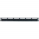 Panduit Patch Panel Kit - 24 Port(s) - 24 x RJ-45 - 1U High - Black - 19" Wide - Rack-mountable - TAA Compliance CPPKL6G24WBL