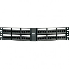 Panduit CPPKLA6ATG48WBL Network Patch Panel - 48 Port(s) - 48 x RJ-45 - 2U High - Black - 19" Wide - Rack-mountable - TAA Compliance CPPKLA6ATG48WBL