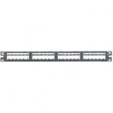 Panduit CPPL24M6BLY Modular Patch Panel - 24 Port(s) - 1U High - Black - 19"/23" Wide - Rack-mountable - TAA Compliance CPPL24M6BLY