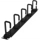 CyberPower 1U 2" Deep Flexible Ring Cable Manager - Rack Cable Management Panel - 1U Rack Height - Cold Rolled Steel, Plastic CRA30004