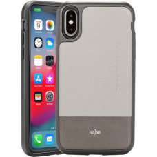 Rocstor Bloc Kajsa iPhone X/iPhone Xs Case - For iPhone X, iPhone Xs - Bonne Journee - Light Gray, Dark Gray - Genuine Leather, Polycarbonate, Thermoplastic Polyurethane (TPU) - 48" Drop Height CS0050-XXS