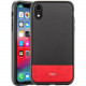 Rocstor Bloc Kajsa iPhone XR Case - For iPhone XR - Bonne Journee - Black, Red - Genuine Leather, Polycarbonate, Thermoplastic Polyurethane (TPU) - 48" Drop Height CS0055-XR