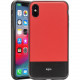 Rocstor Bloc Kajsa iPhone Xs Max Case - For iPhone Xs Max - Bonne Journee - Red, Black - Genuine Leather, Polycarbonate, Thermoplastic Polyurethane (TPU) - 48" Drop Height CS0057-XSM