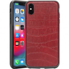 Rocstor Croc-Effect Kajsa Smartphone Case - For Apple iPhone XS Max Smartphone - Crocodile Pattern - Burgundy - Drop Resistant - Polycarbonate, Thermoplastic Polyurethane (TPU), Leather - 48" Drop Height CS0092-XSM