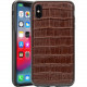 Rocstor Croc-Effect Kajsa iPhone Xs Max Case - For iPhone Xs Max - Crocodile - Brown - Genuine Leather, Polycarbonate, Thermoplastic Polyurethane (TPU) - 48" Drop Height CS0093-XSM