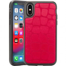 Rocstor Alligator Kajsa iPhone X/iPhone Xs Case - For iPhone X, iPhone Xs - Crocodile - Red - Genuine Leather, Polycarbonate, Thermoplastic Polyurethane (TPU) - 48" Drop Height CS0095-XXS