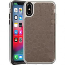 Rocstor Alligator Kajsa iPhone X/iPhone Xs Case - For iPhone X, iPhone Xs - Crocodile - Gray - Genuine Leather, Polycarbonate, Thermoplastic Polyurethane (TPU) - 48" Drop Height CS0097-XXS