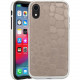 Rocstor Alligator Kajsa iPhone XR Case - For iPhone XR - Crocodile - Gray - Genuine Leather, Polycarbonate, Thermoplastic Polyurethane (TPU) - 48" Drop Height CS0101-XR