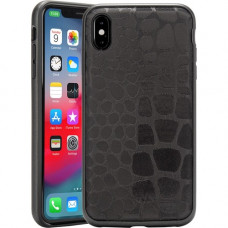 Rocstor Alligator Kajsa iPhone Xs Max Case - For iPhone Xs Max - Crocodile - Black - Genuine Leather, Polycarbonate, Thermoplastic Polyurethane (TPU) - 48" Drop Height CS0106-XSM